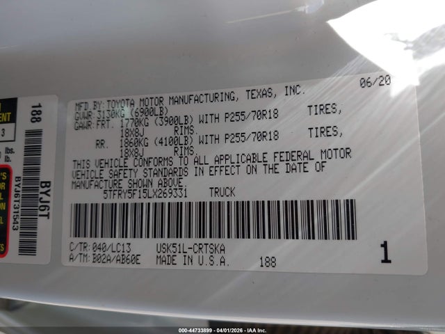 5TFRY5F15LX269331 Toyota Tundra Sr