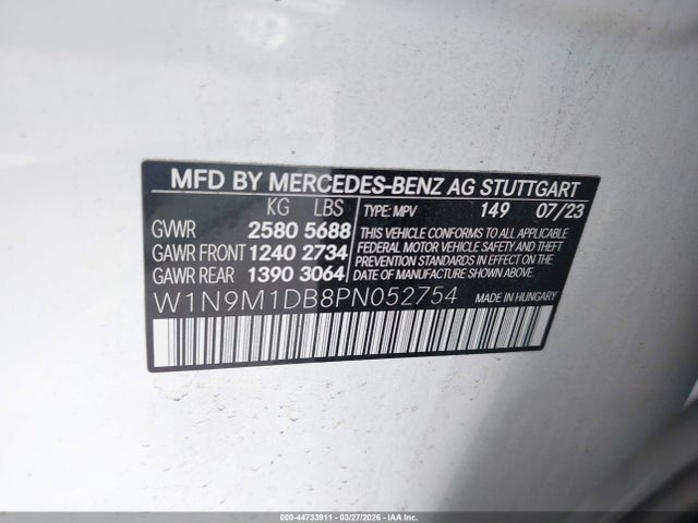 W1N9M1DB8PN052754 Mercedes-Benz Eqb 350 Suv 4matic
