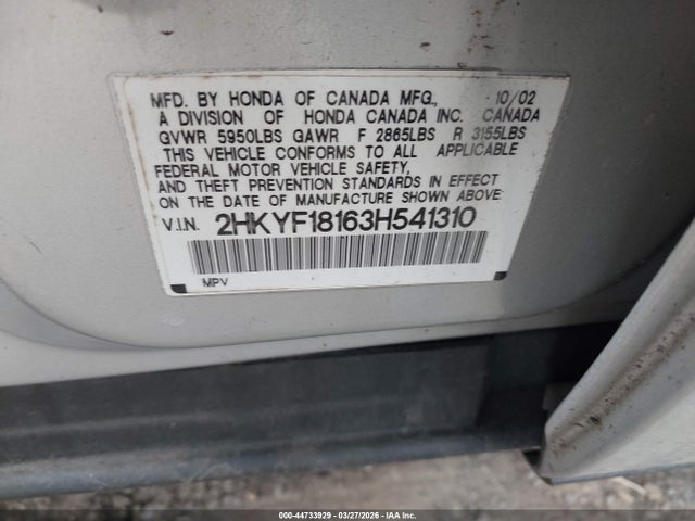 2003 HONDA PILOT 2HKYF18163H541310 Photo 8