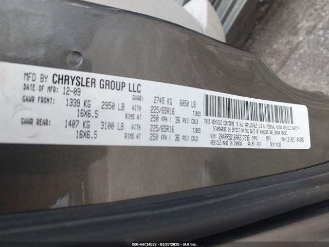 2010 Chrysler Town & Country Touring მანქანა იყიდება აუქციონზე, vin: 2A4RR5D16AR217535, აუქციონის ნომერი: 44734027
