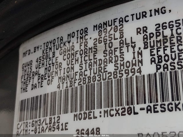 2003 TOYOTA AVALON 4T1BF28B03U285994 Photo 8