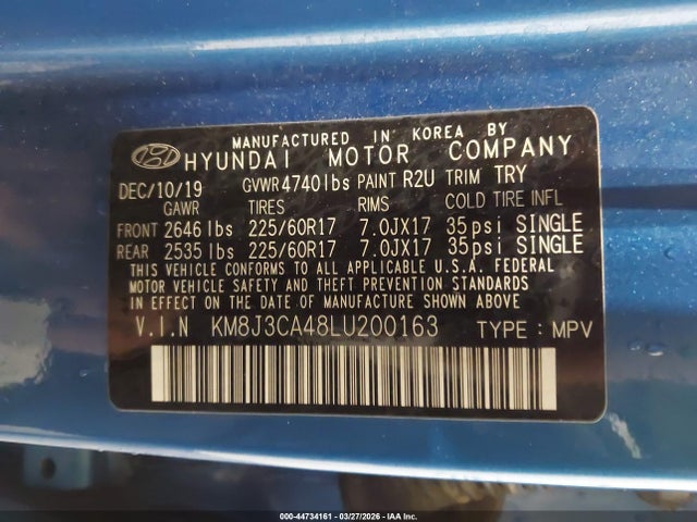 Hyundai Tucson Value 2020 KM8J3CA48LU200163 Image 9