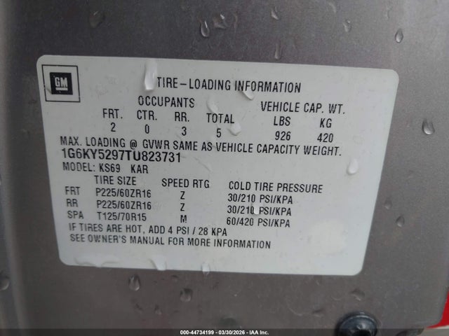 1996 CADILLAC SEVILLE 1G6KY5297TU823731 Photo 8