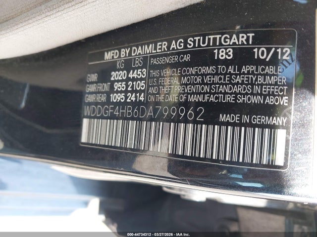 Auction sale of the 2013 Mercedes-benz C 250 Sport, vin: WDDGF4HB6DA799962, lot number: 44734312