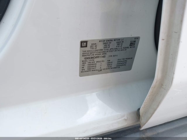 Chevrolet Tahoe Lt 2015 1GNSCBKC4FR117465 Image 9