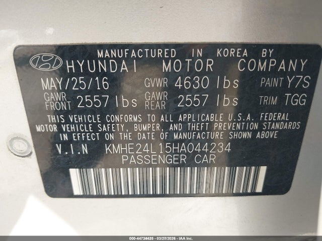 2017 HYUNDAI SONATA HYBRID KMHE24L15HA044234 Photo 8