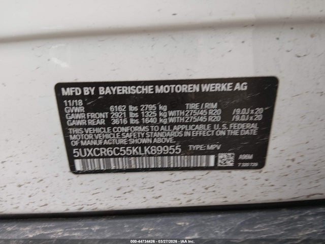 5UXCR6C55KLK89955 BMW X5 Xdrive40i