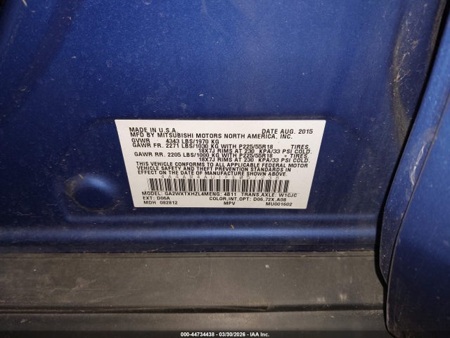 2015 MITSUBISHI OUTLANDER SPORT 4A4AR4AU1FE051238 Photo 8