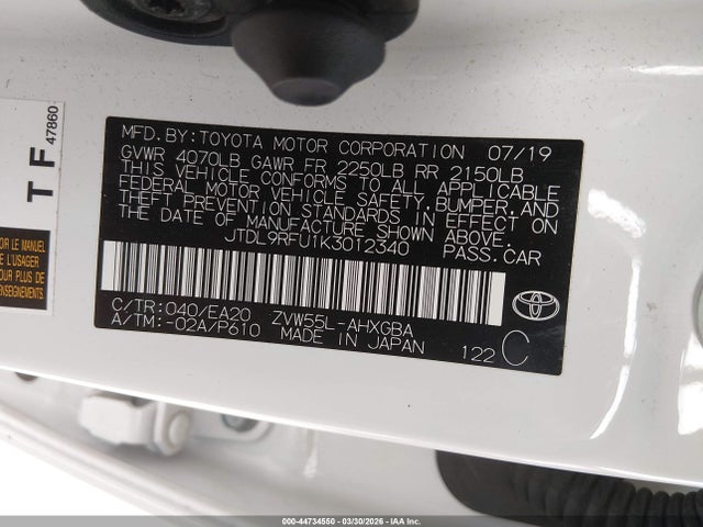 2019 TOYOTA PRIUS JTDL9RFU1K3012340 Photo 8