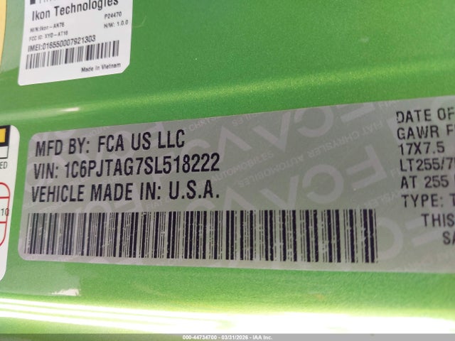 2025 JEEP GLADIATOR 1C6PJTAG7SL518222 Photo 8