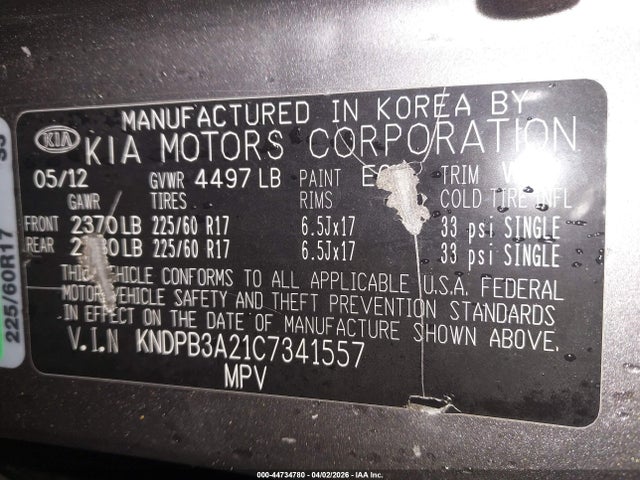 2012 KIA SPORTAGE KNDPB3A21C7341557 Photo 8