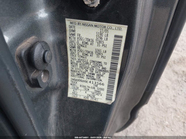 2006 NISSAN FRONTIER 1N6AD06UX6C413566 Photo 8