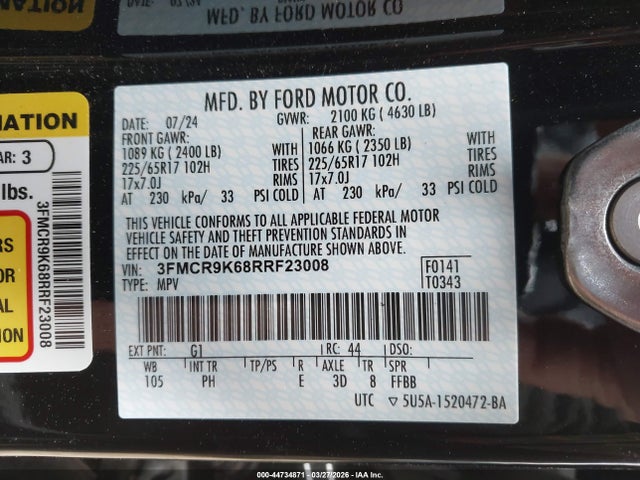 2024 FORD BRONCO SPORT 3FMCR9K68RRF23008 Photo 8