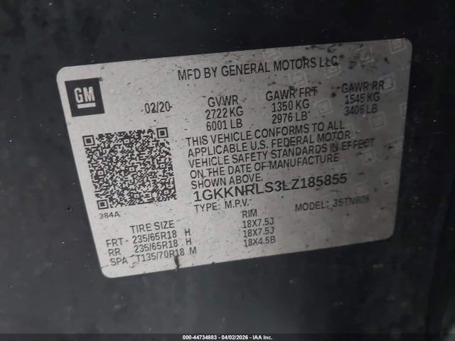 Продаж на аукціоні авто 2020 Gmc Acadia Fwd Sle, vin: 1GKKNRLS3LZ185855, номер лоту: 44734883