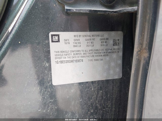 2017 CHEVROLET CRUZE 1G1BE5SM3H7169674 Photo 8