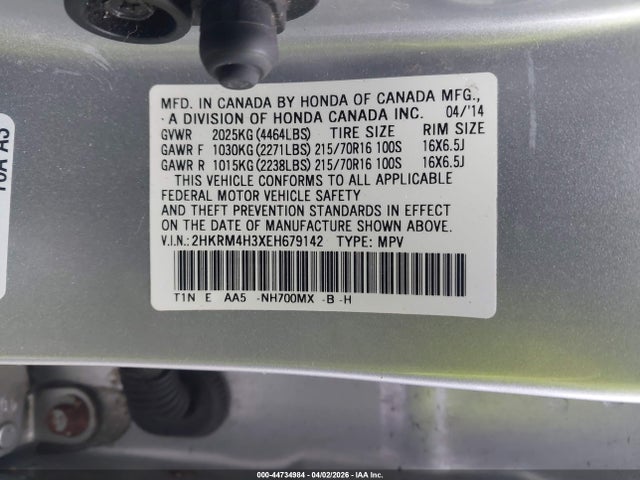 Honda CR-V LX 2014 2HKRM4H3XEH679142 Image 9