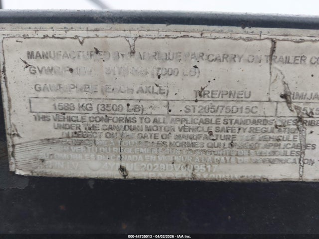Продаж на аукціоні авто 2013 Other Other, vin: 4YMUL2029DV009517, номер лоту: 44735013
