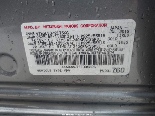 2014 MITSUBISHI OUTLANDER JA4AD3A37EZ009326 Photo 8