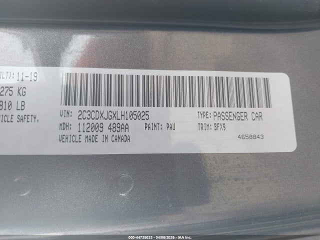 2020 DODGE CHARGER 2C3CDXJGXLH105025 Photo 8