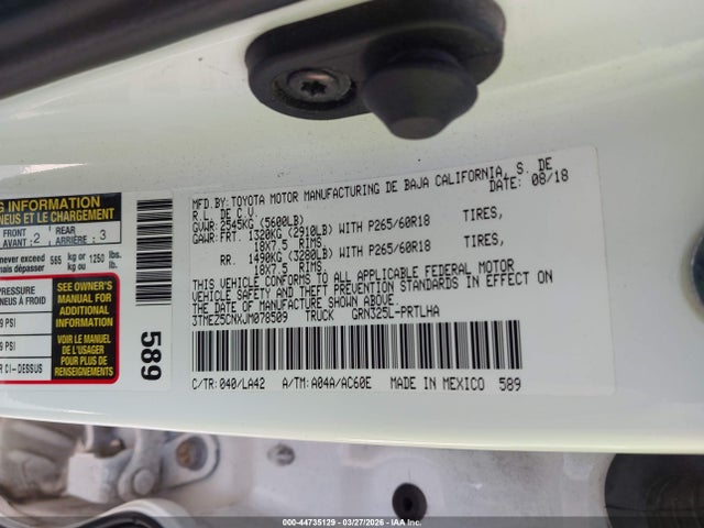 3TMEZ5CNXJM078509 Toyota Tacoma Limited