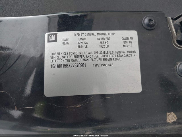 2007 CHEVROLET COBALT 1G1AM15BX77378961 Photo 8