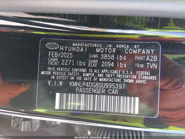 Hyundai Elantra Limited 2025 KMHLP4DG8SU995397 Image 9