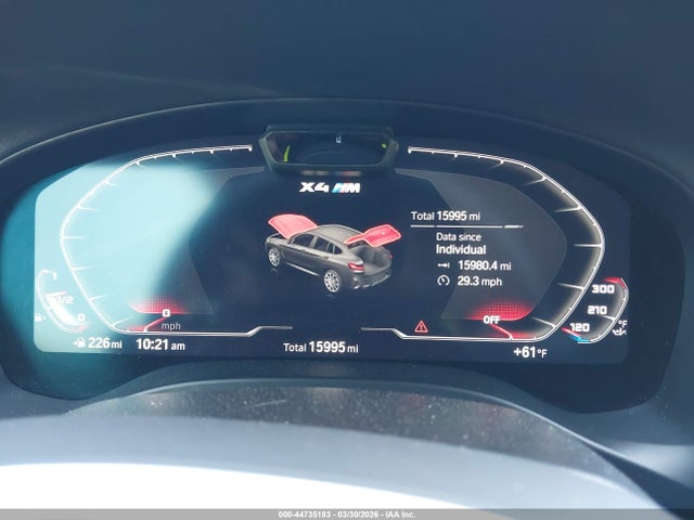 2025 Bmw X4 M მანქანა იყიდება აუქციონზე, vin: 5YM23EC00S9Z10004, აუქციონის ნომერი: 44735183