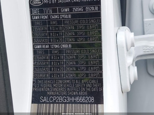 2017 LAND ROVER DISCOVERY SPORT SALCP2BG3HH666208 Photo 8