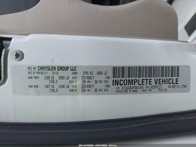 Aukcja sprzedaży 2015 Dodge Grand Caravan Se, vin: 2C7WDGBG4FR541975, numer aukcji: 44735256