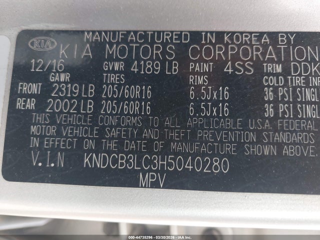 Продаж на аукціоні авто 2017 Kia Niro Lx, vin: KNDCB3LC3H5040280, номер лоту: 44735296