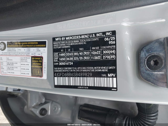 Aukcja sprzedaży 2025 Mercedes-benz Amg Gle 53 Coupe 4matic+, vin: 4JGFD6BB6SB489829, numer aukcji: 44735312