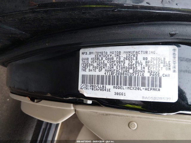 2004 TOYOTA AVALON 4T1BF28B84U357316 Photo 8