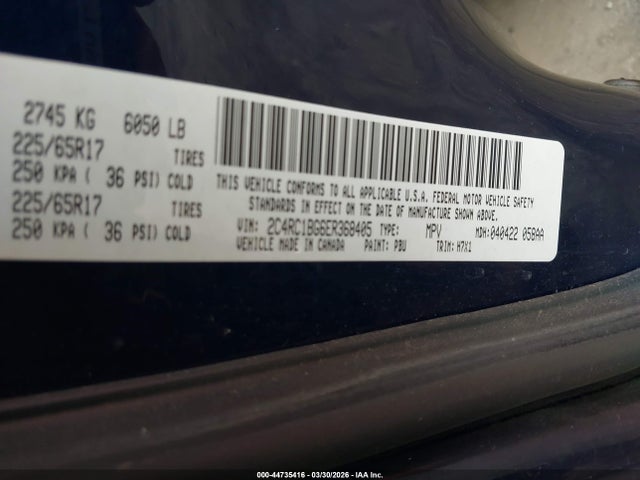 Продажа на аукционе авто 2014 Chrysler Town & Country Touring, vin: 2C4RC1BG6ER368405, номер лота: 44735416