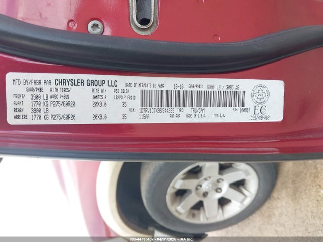 44735437 :رقم المزاد ، 1D7RV1CTXBS544295 vin ، 2011 Ram Ram 1500 Laramie مزاد بيع