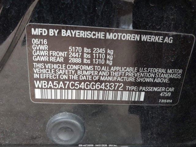2016 BMW 528I WBA5A7C54GG643372 Photo 8
