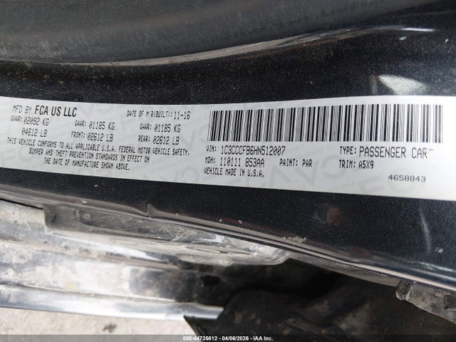 2017 Chrysler 200 Touring მანქანა იყიდება აუქციონზე, vin: 1C3CCCFB6HN512007, აუქციონის ნომერი: 44735612