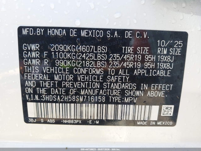 Продажа на аукционе авто 2025 Acura Adx A-spec, vin: 3HDSA2H58SM716158, номер лота: 44735623