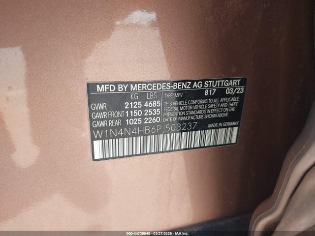 W1N4N4HB6PJ503237 Mercedes-Benz Gla 250 4matic