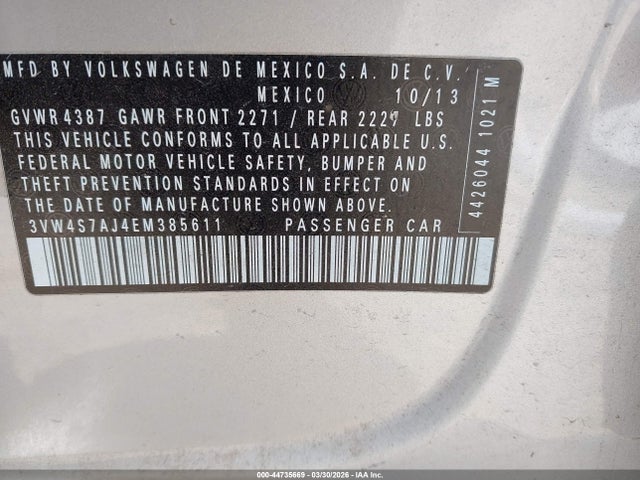 2014 VOLKSWAGEN JETTA 3VW4S7AJ4EM385611 Photo 8