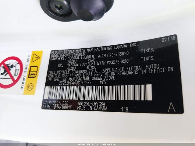 Продажа на аукционе авто 2018 Lexus Rx 350 F Sport, vin: 2T2BZMCA4JC143577, номер лота: 44735678