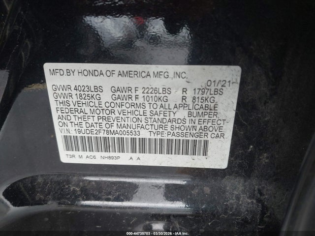 Продаж на аукціоні авто 2021 Acura Ilx Premium Package/technology Package, vin: 19UDE2F78MA005533, номер лоту: 44735703