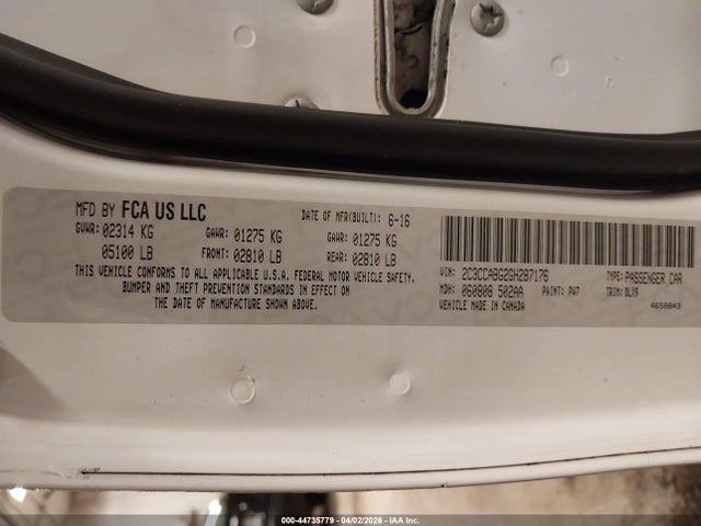 Aukcja sprzedaży 2016 Chrysler 300 300s, vin: 2C3CCABG2GH287176, numer aukcji: 44735779