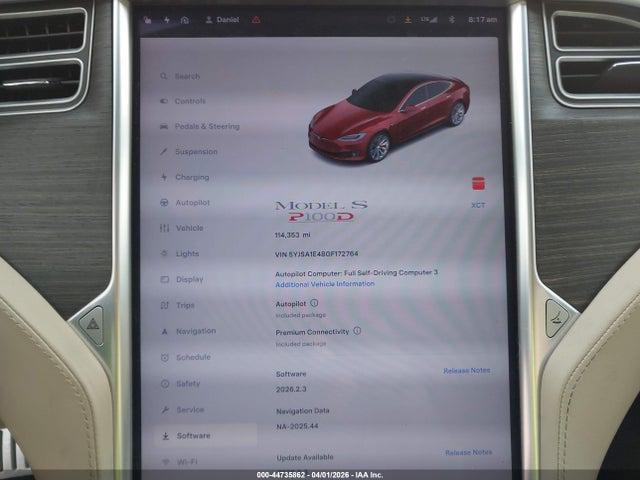 Продаж на аукціоні авто 2016 Tesla Model S 90d/p100d/p85d/p90d, vin: 5YJSA1E48GF172764, номер лоту: 44735862