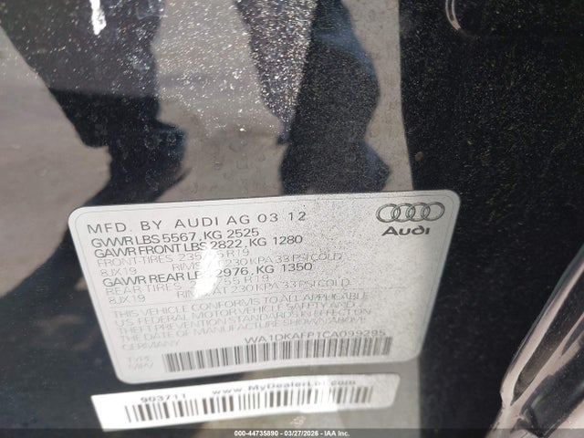 2012 AUDI Q5 WA1DKAFP1CA099295 Photo 8