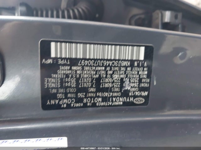 2018 Hyundai Tucson Sel მანქანა იყიდება აუქციონზე, vin: KM8J3CA46JU730497, აუქციონის ნომერი: 44735907