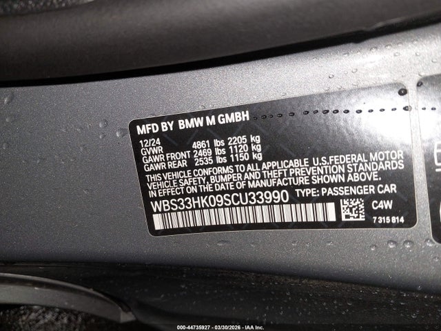 BMW M4 Competition Xdrive 2025 WBS33HK09SCU33990 Image 9