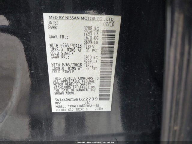 2010 NISSAN ARMADA 5N1AA0NC1AN622739 Photo 8