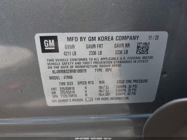 Продажа на аукционе авто 2021 Buick Encore Gx Fwd Preferred, vin: KL4MMBS29MB100019, номер лота: 44735992