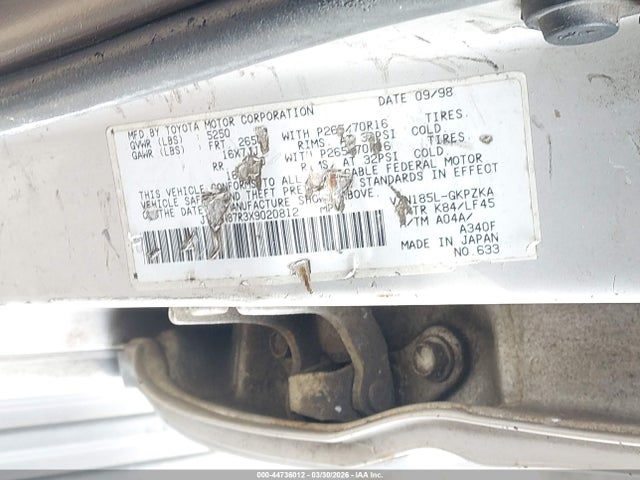 1999 TOYOTA 4RUNNER JT3HN87R3X9020812 Photo 8