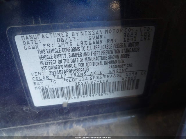 3N1AB7AP9HY389499 Nissan SENTRA S